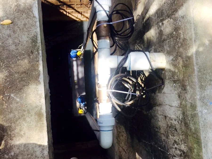 Bombas eyectoras y tubería en pozo de homogenización